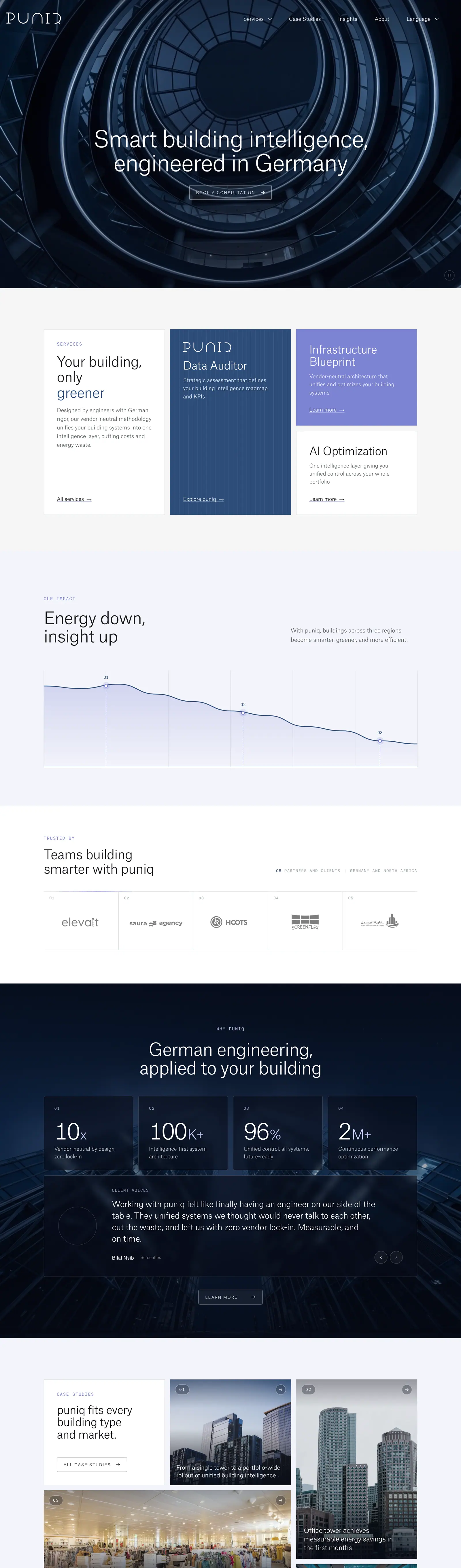Puniq's English homepage on desktop