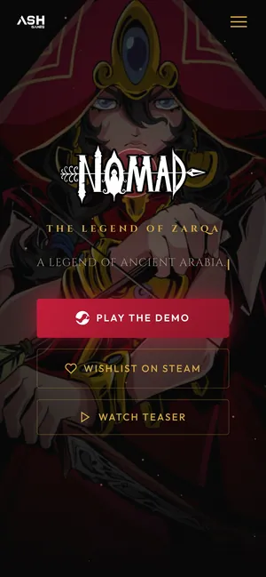 The Nomad page on mobile
